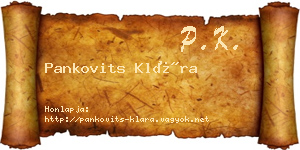 Pankovits Klára névjegykártya