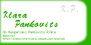 klara pankovits business card
