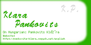 klara pankovits business card